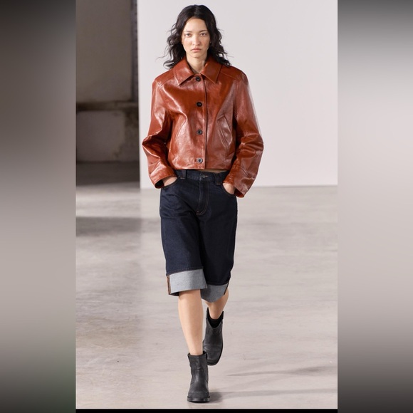 Zara Distressed Effect Leather Ankle Boots - Picture 8 of 9